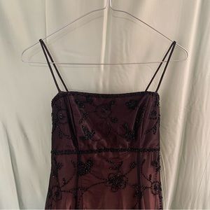 beaded purple/brown floor length dress
